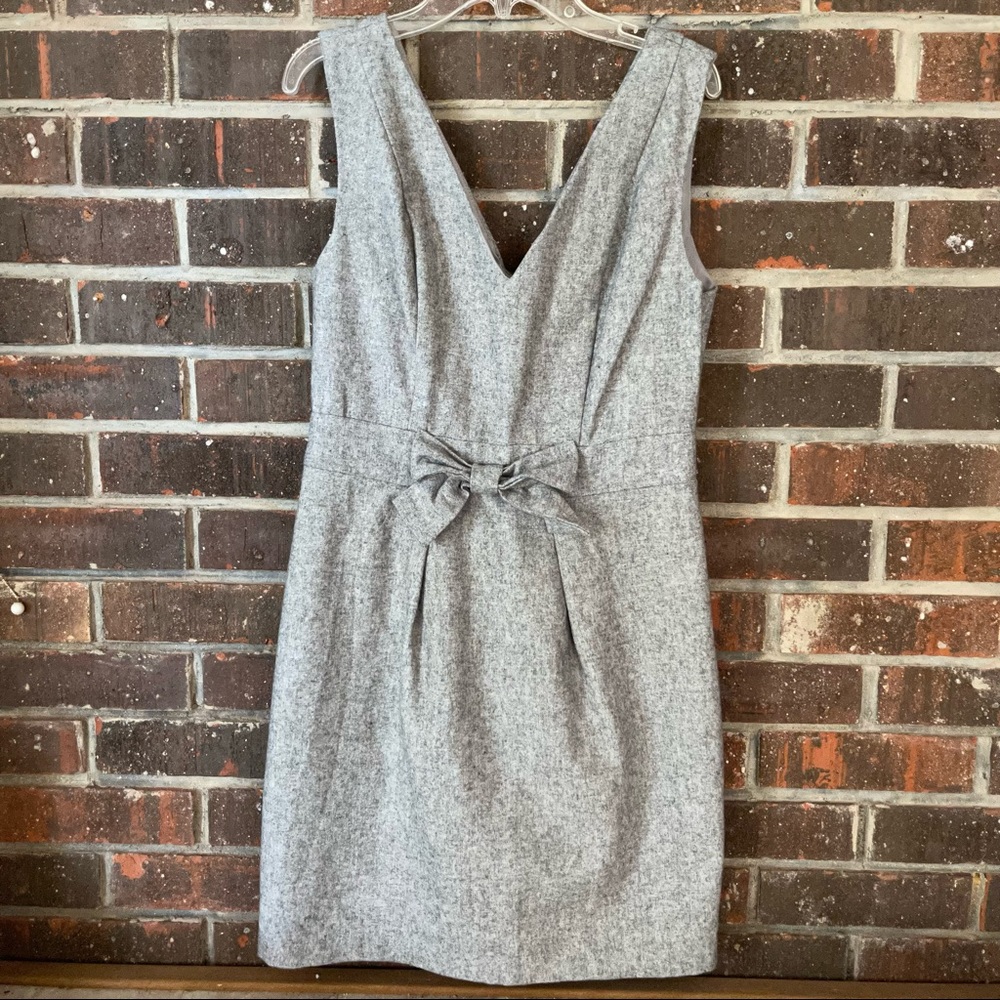 Sleeveless Gray Monteau Bow Dress